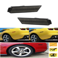 2Pcs מעושן שחור עדשה אחורי צד מרקר LED אור דיור ערכת עבור 2010 2011 2012 2013 2014 2015 שברולט קמארו