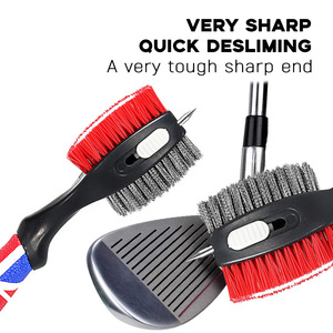 Cepillo para limpiar pelotas de golf, cerdas de nailon de doble cara, mango de goma antideslizante con hebilla magnética, 10,82 pulgadas de longitud - Product Image 4