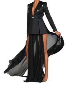 Autunno 2022 giacca <span class=keywords><strong>nera</strong></span> piccola giacca gonna temperamento sexy abito moda <span class=keywords><strong>donna</strong></span> abito casual - Product Image 2