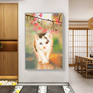 Productos calientes gato <span class=keywords><strong>de</strong></span> color <span class=keywords><strong>de</strong></span> aceite pintura abstracta pintura animal simple aceite pintura - Product Image 2