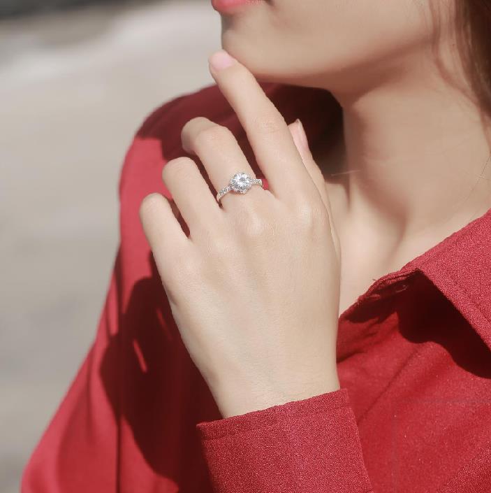 HMOIS Unique Jewelry 925 Silver Moissanite Crystal Rings Female Rings For Wedding Party