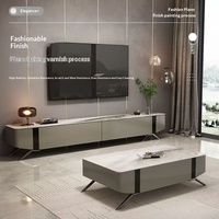 Table basse en pierre avec tiroirs de rangement - Design moderne de luxe léger pour salon, bureau, hôtel, meubles de maison