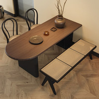 Ensemble table et chaises de salle à manger en bois de pin rétro français avec design semi-circulaire amovible, meubles de salle à manger