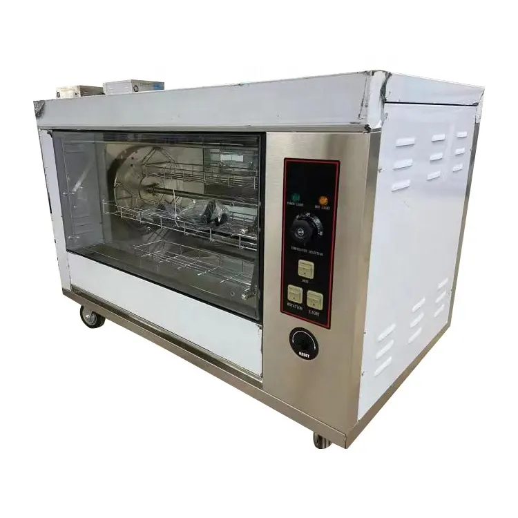 Dapur Komersial Stainless Steel Gas Rotisserie Mesin