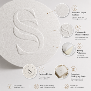 Etiqueta Adhesiva con Logotipo en Relieve, Impresión de Logotipo Personalizado, Etiqueta Mate de Sellado Personalizada, Etiqueta Adhesiva con Logotipo de Marca - Product Image 3