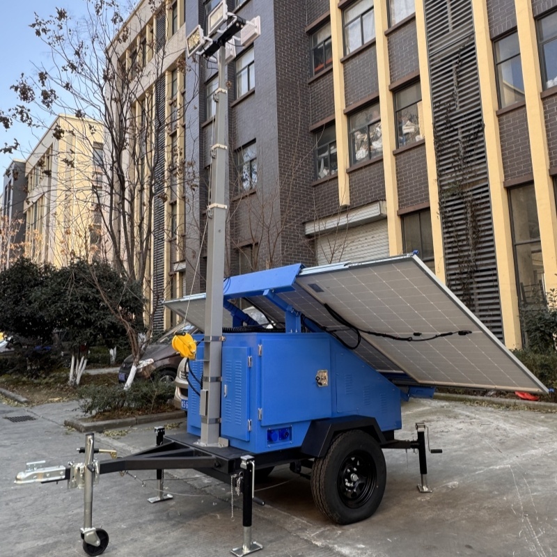 Heavy-Duty Solar Security System Off-Grid Mobile Camera Trailer 3*450W Solar Panel 7m/23ft Mast Solar Energy System · image 3