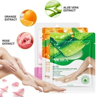 Masque exfoliant pour les pieds OEM blanchissant à la niacinamide et à l'aloe vera, soin des pieds, pédicure SPA, produits de soin de la peau des pieds, masque exfoliant pour les pieds