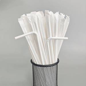 Pailles en papier pliables écologiques, biodégradables, jetables, emballées individuellement, pour boissons, café, lait de soja - Product Image 6