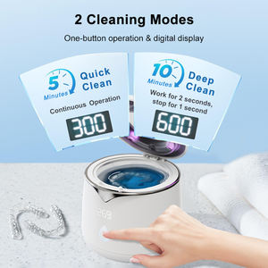 เครื่องทำความสะอาดอุปกรณ์จัดฟันแบบอัลตราโซนิก Smile Find 45KHZ 200ml ฆ่าเชื้อได้ 99.9% พร้อมไฟ LED UV 4 ชิ้น สำหรับทำความสะอาดรีเทนเนอร์และอุปกรณ์จัดฟัน - Product Image 4