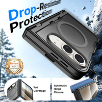 Étui pour iPhone Duo avec protection d'écran intégrée, support magnétique puissant, protection de la charnière, protection intégrale à 360°, coque pliable