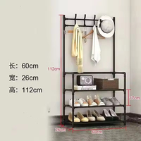 Meilleures ventes 2024 : Organisateur de rangement à chaussures pliable et empilable en métal pour salon, avec crochets de suspension
