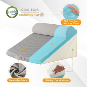 Coussin de chevet multifonctionnel en trois pièces Coussin de dossier de canapé Coussin compensé en mousse à mémoire de forme Motif solide <span class=keywords><strong>Oreiller</strong></span> de taille pour chambre à coucher <span class=keywords><strong>Amazon</strong></span> - Product Image 4