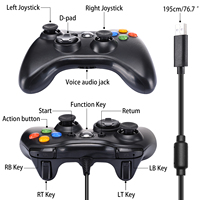 Manette de jeu pour Xbox 360, contrôleur filaire, joystick, manette USB, contrôle de jeu pour Xbox 360 et PC