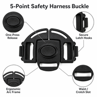 Boucle de harnais en plastique à 5 points et 3 voies de 26 mm pour poussette, chaise haute, siège auto, sécurité bébé OEM ODM
