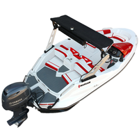 Perahu Motor 16ft Tipe Wave Boat 4.8m Speed Boat Olahraga Air Kapal Mini Fiberglass 4 Orang Bersertifikat CE untuk Sungai dan Laut