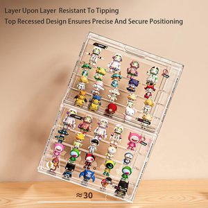 Vetrina Espositiva a 4 Ripiani in Plastica Trasparente con Porta Magnetica Antipolvere per Oggetti da Collezione, Design Moderno, Portatile e Sostenibile - Product Image 4