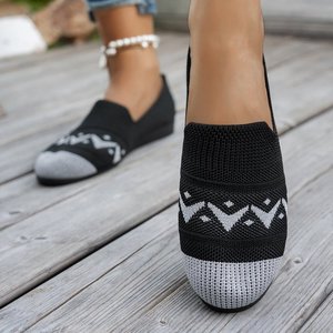 Zapatos náuticos de punto de malla transpirables para mujer, sin cordones, de colores combinados, de caña baja, para las cuatro estaciones, novedad en comercio exterior. - Product Image 2