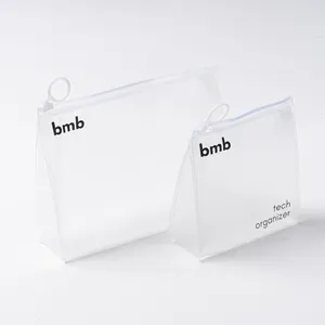 New Products Portable Clear EVA Stand Up Pouch Bags Plastic Travel Toiletries Bags Transparent Waterproof Cosmetic Bag