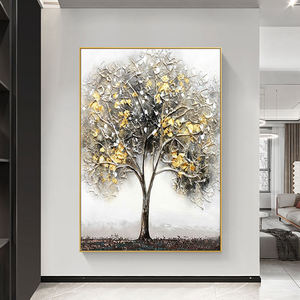 Dipinto a mano dipinto a mano pianta in lamina d'oro <span class=keywords><strong>disegno</strong></span> a mano decorazione da parete astratta naturale olio tela d'arte <span class=keywords><strong>albero</strong></span> dorato pittura acrilica - Product Image 6