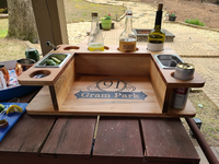 Plateau alimentaire en bois canapé tasse et porte-boisson Snack Caddy plateau arrière-cour Cocktail Whisky Bar