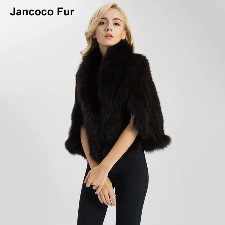 Nieuwe Collectie Real Mink Fur Shawl Fashion Luxe Mink Fur Gebreide Poncho Jassen Dame Winter Warme Cape S1059 Cusyomized Size 1 Pc