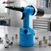 Pistolet à rivets pneumatique en aluminium ASCOTT 0312 M3-M12, riveteuse hydraulique à air, outil de fixation pour tôles et tuyaux, outil industriel pour écrous à sertir, CE
