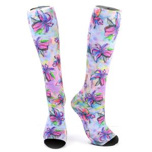 Bán buôn in ấn đầy màu sắc 20-30mmHg tùy chỉnh thể thao biểu tượng tùy chỉnh nén vớ cho phụ nữ - Product Image 2