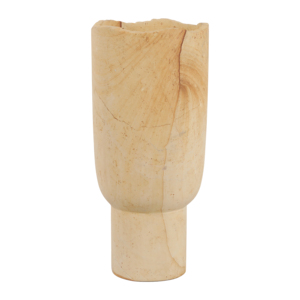 Vaso cilindrico in arenaria, elemento decorativo scultoreo moderno per l'arredamento del soggiorno e degli interni di casa. - Product Image 3