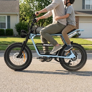 Vélo électrique familial pratique avec banquette longue et phare LED, idéal pour les trajets scolaires et les balades matinales en banlieue - Product Image 2