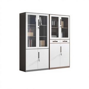 Armoire de classement ignifuge en acier, style moderne et simple, avec porte en verre et serrure, conception démontable pour le stockage financier - Product Image 1