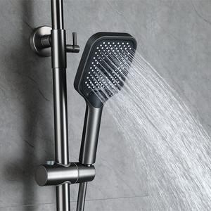 Robinet de douche de bain 4 fonctions en acier inoxydable 304 Ensemble de mitigeur de douche piano poli <span class=keywords><strong>Grand</strong></span> pommeau de douche simple vanne en céramique chaude et froide - Product Image 3