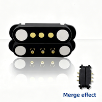Connecteur magnétique 3 broches Pogo Pin mâle-femelle en cuivre noir étanche pour la recharge des objets connectés, lampes de camping, ventilateurs portatifs - Chine