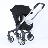 Poussette pour bébé 4 en 1 INFANS, poussette pour bébé à paysage élevé, landau réversible, poussette pliable avec auvent réglable