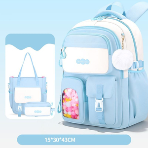 New Fashion and Simple Three-piece Schoolbag Students Large Capacity Portable Easy Storage <b>Waterproof</b> <b>Backpack</b> - Product Image 5