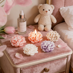 Bougie décorative Zijin Carnation en cire de paraffine, durée de combustion de 1 à 2 heures, 5 couleurs, pour la fête <span class=keywords><strong>des</strong></span> mères, Thanksgiving, la maison - Product Image 5