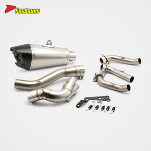 Sistema de Escape Completo para Yamaha MT-09 con Sensor de Oxígeno Plateado SS Silenciador de Carreras Slip-On ODM&OEM Titanio Carbono 2013-2025 MT-09 SC - Product Image 3