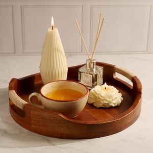 Bandeja de madera ecológica con asa Bandeja de madera hecha a mano Elegante y fuerte para uso doméstico y hotelero - Product Image 5