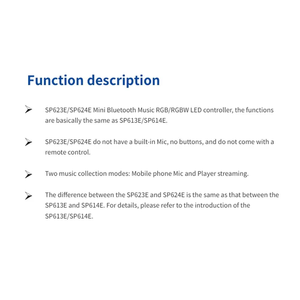 CE ROHS SP623E SP624E มินิเอสปีอาร์จีบีตัวควบคุม DC5V-24V UK CA RGB RGBW แอปสตรีมมิ่งแอปโทรศัพท์หรี่ไฟ LED RGB RGBW - Product Image 5