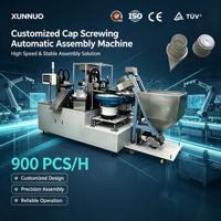 Machine de vissage de bouchons PLC motorisée XUNNUO, équipement d'automatisation pour l'assemblage de couvercles en plastique sur mesure, machines d'assemblage industrielles