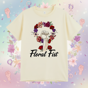 T-shirt con stampa floreale unisex in cotone con stampa a trasferimento termico, regalo femminista per la Giornata Internazionale della Donna - Product Image 2