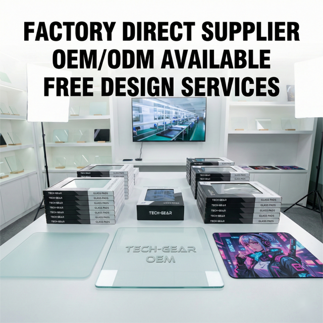 Bulk Micro Etched Glass Mouse Pad Extended Control Computer Accessories Laptop Table Protector Desk Mat
