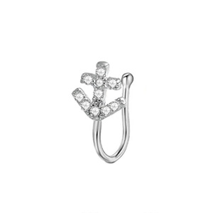 Freya Sexy Clip de nez en acier inoxydable, <span class=keywords><strong>Faux</strong></span> anneau de nez en forme de fleur, Manchettes de nez en zircon, Clip d'<span class=keywords><strong>oreille</strong></span>, Bijoux, Cadeau, Manchettes d'<span class=keywords><strong>oreille</strong></span> pour femmes - Product Image 6