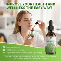 OEM Moringa Kurkuma Ashwagandha Vloeibare Supplement met Quercetine Gember Granaatappel Zwarte Peper Zuurzak Private Label 60ml