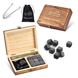 Ensemble cadeau de 9 pierres à <span class=keywords><strong>whisky</strong></span> réutilisables en bois et <span class=keywords><strong>granit</strong></span>, cubes de glace rafraîchissants, lot de pierres à <span class=keywords><strong>whisky</strong></span> pour refroidir - Product Image 2
