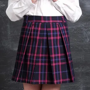 Unique Designs High School Middle School Wear Pleated Plaid Girls short Skirts For Hot Summer