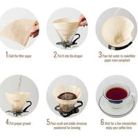 Filtres à café en papier coniques 100 pièces, marron naturel, jetables, en forme de V, pour le café filtre manuel