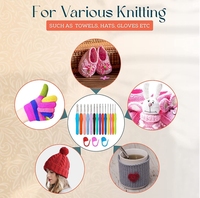 Kit de Tricot Main DIY Complet 127 Pièces pour Débutants avec Crochet, Laine et Fils, Inclut Aiguilles à Broder et Fils