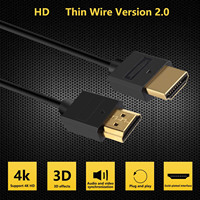 Câble Pasow 4K HD ultra fin mâle-mâle 36AWG haute vitesse (3FT/1M)