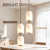 Lampe suspendue moderne minimaliste en marbre d'albâtre, hauteur réglable, LED, pour salle à manger, chambre à coucher, chevet, bar, décoration