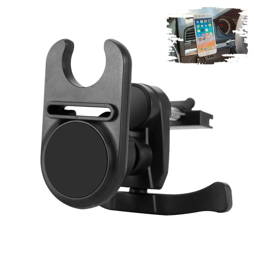 Magnetic Phone Car Mount Upgraded 3-in-1 Air Vent Phone Holder Mount Designed to Clip Cell Phone with Pop Out Stand  Ring Holder